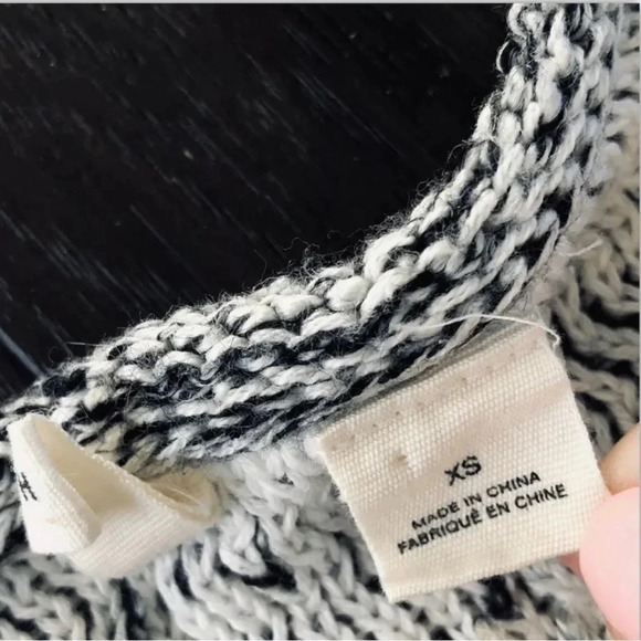 Moth Jacquard Marled Anthropologie Fringe Wool Sweater long sleeve textured - Picture 10 of 11